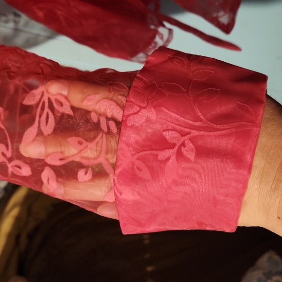 MSK floral pink shirt with sash size L - Picture 4 of 7